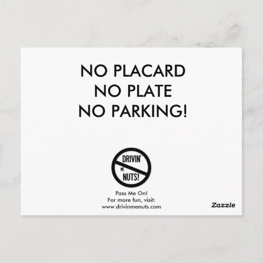 Grappig slecht parkeerbiljet briefkaart (Achterkant)