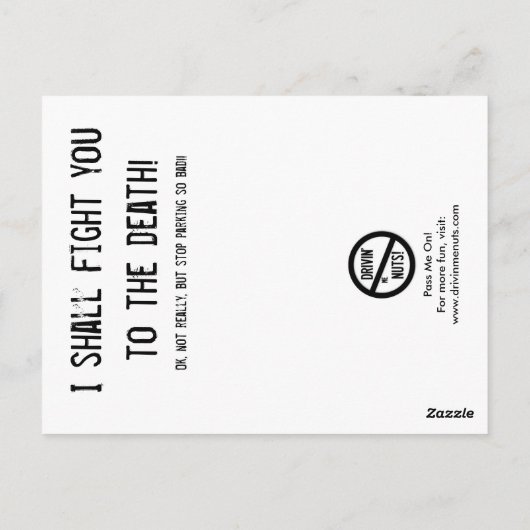 Grappig slecht parkeerbiljet briefkaart (Achterkant)