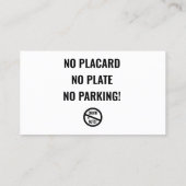 Grappig slecht parkeerbiljet visitekaartje (Achterkant)