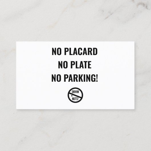 Grappig slecht parkeerbiljet visitekaartje (Achterkant)