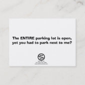 Grappig slecht parkeerbiljet visitekaartje (Achterkant)
