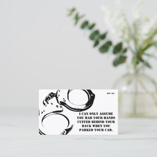 Grappig slecht parkeerbiljet visitekaartje (Staand voorkant)