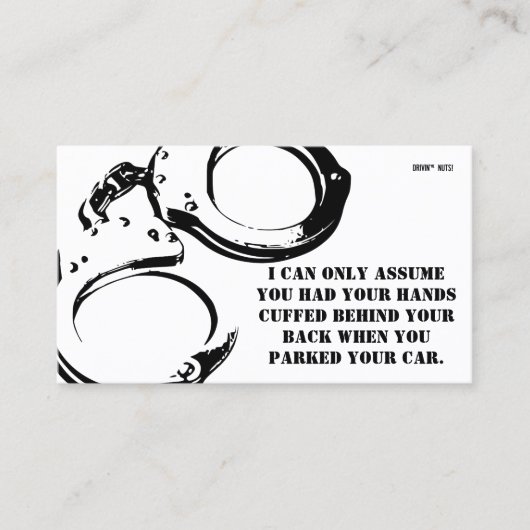 Grappig slecht parkeerbiljet visitekaartje (Voorkant)