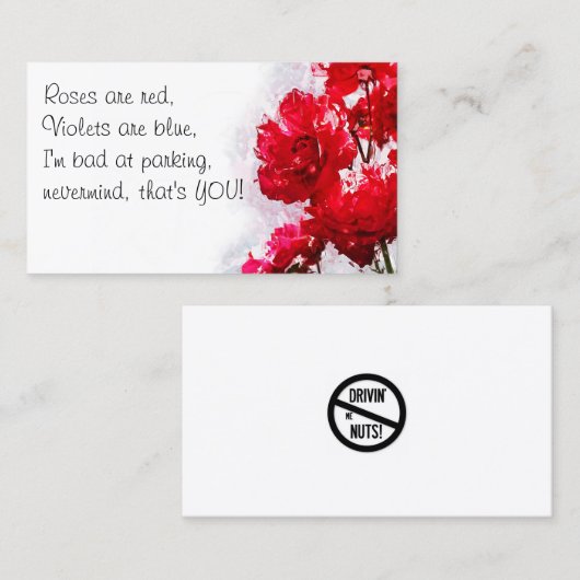 Grappig slecht parkeerbiljet visitekaartje (Voorkant / Achterkant)