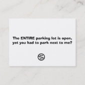 Grappig slecht parkeerbiljet visitekaartje (Achterkant)