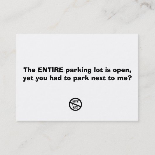 Grappig slecht parkeerbiljet visitekaartje (Achterkant)