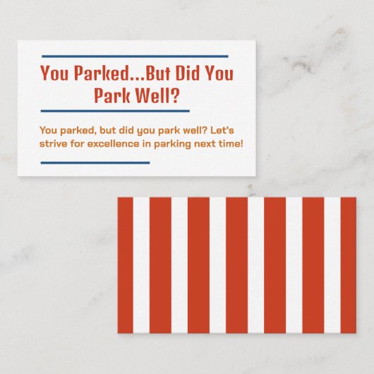 Grappig slecht parkeren visitekaartje (Voorkant / Achterkant)
