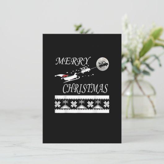 Grappig sleepwagenchauffeur kerst T-shirt cadeau R Kaart (Staand voorkant)