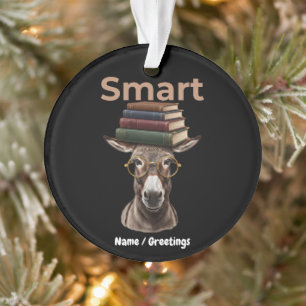 Grappig Slimme Ezel Boekenwurm Retro Bril Grafisch Ornament