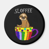 Grappig SLOFFEE Sloth Drink koffieontwerp Magneet (Voorkant)