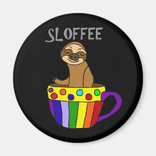 Grappig SLOFFEE Sloth Drink koffieontwerp Magneet