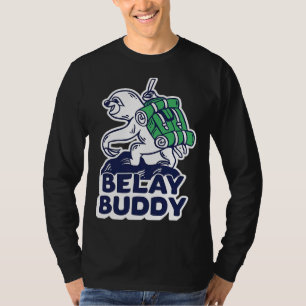 Grappig Sloth Hiker Belay Buddy Schattige T-shirt