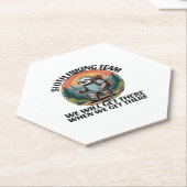 Grappig Sloth Hiking Team we komen er wel als we e Kartonnen Onderzetters (Schuin)