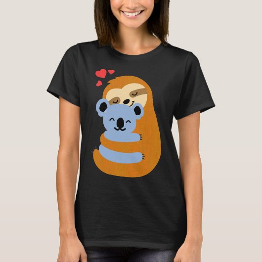 Grappig Sloth Koala Beer Liefde T-shirt (Voorkant)