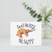 Grappig Sloth niet opschieten, wees blij Briefkaart (Staand voorkant)