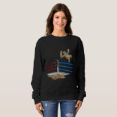 Grappig Sloth Wrestler Flying Elleboog Wrestling Trui (Voorkant volledig)