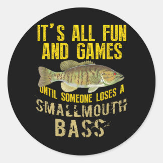 Grappig Smallmouth Bass Fish Zoetwater Gevist Ronde Sticker