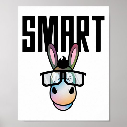 Grappig Smart Donkey Paardrijden Lover Gift Voor Poster (Voorkant)
