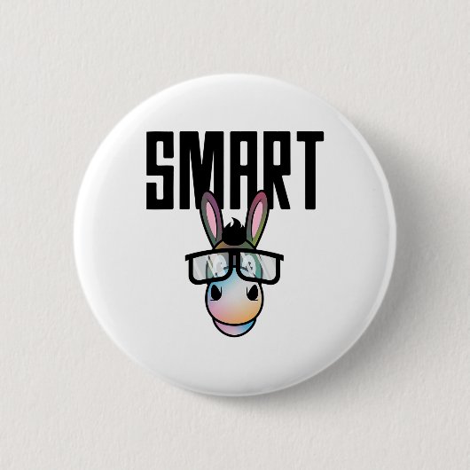 Grappig Smart Donkey Paardrijden Lover Gift Voor Ronde Button 5,7 Cm (Voorkant)