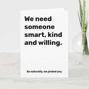 Grappig Smart & Kind Wedding Officier Voorstel Kaart