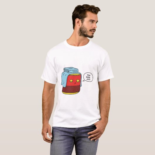 Grappig Smart Speaker T-shirt | Speel Jazz Unisex (Voorkant volledig)