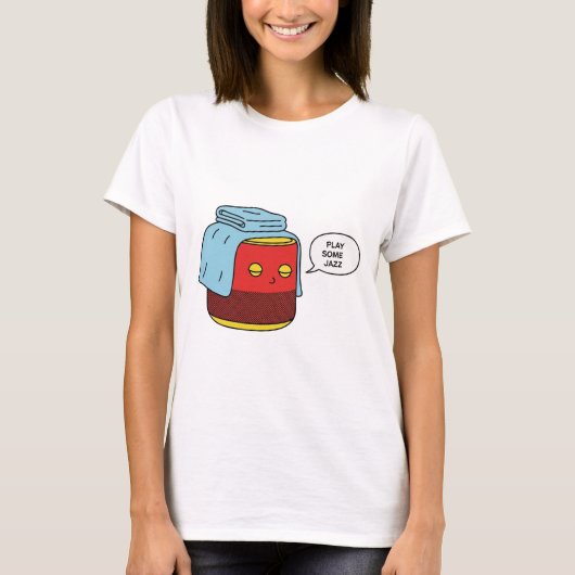 Grappig Smart Speaker T-shirt | Speel wat jazzmuzi (Voorkant)