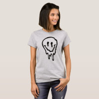 Grappig Smeltend Smiley Gezicht Grafische T-Shirt