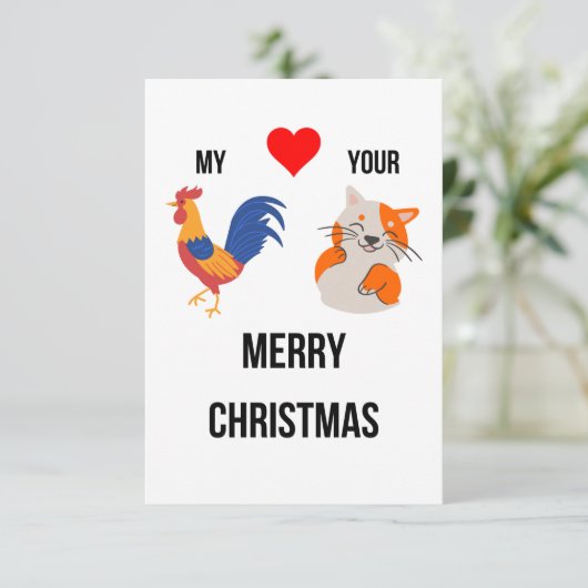 Grappig smerige kerstkaart voor haar bedankkaart (Staand voorkant)