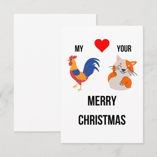 Grappig smerige kerstkaart voor haar bedankkaart (Voorkant / Achterkant)