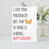 Grappig smerige, stoute verjaardagskaart voor haar bedankkaart (Staand voorkant)