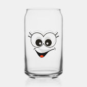 Grappig, Smile Face Drinkware Set Blikvorm Glas (Voorkant)