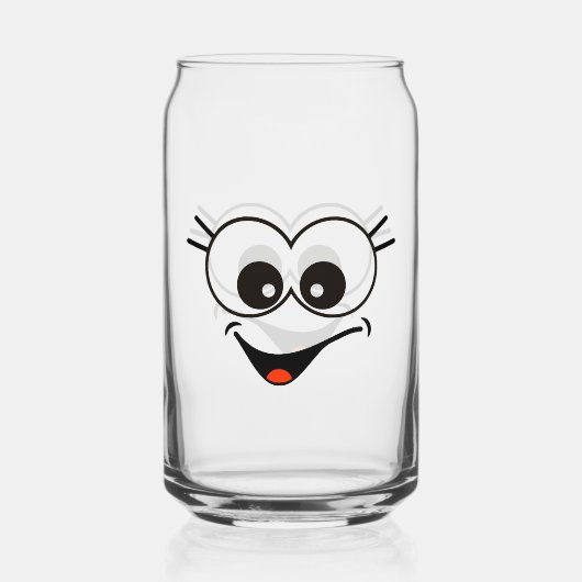 Grappig, Smile Face Drinkware Set Blikvorm Glas (Voorkant)