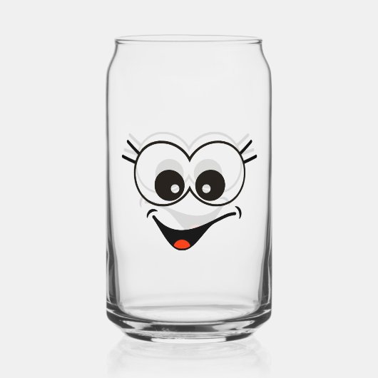 Grappig, Smile Face Drinkware Set Blikvorm Glas (Achterkant)