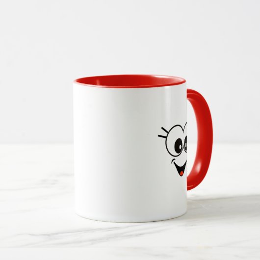 Grappig, Smiley Face Mok (Voorkant rechts)