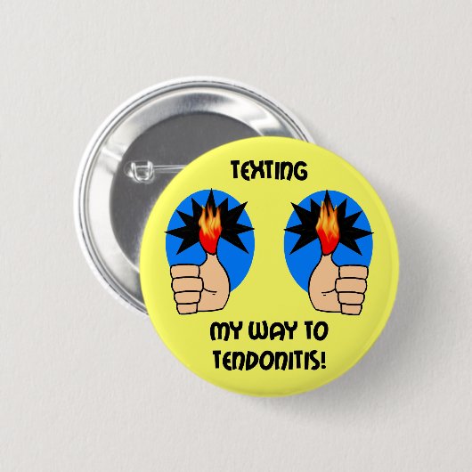 Grappig sms ronde button 5,7 cm (Voorkant /achterkant)