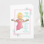 Grappig Snarky Sarcastisch Vrouw Cartoon Verjaarda Kaart (Voorkant)