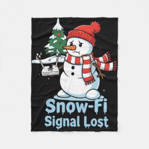Grappig Sneeuw-fi Signaal Verloren Sneeuwman Kerst Fleece Deken