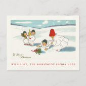 Grappig sneeuwlandschap Antiek Uitnodiging Briefkaart (Voorkant)