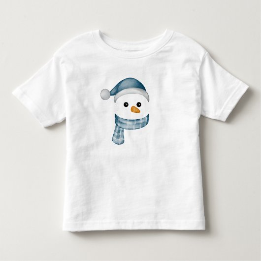 Grappig Sneeuwman Gezicht gelukkig Prettig kerstfe Kinder Shirts (Voorkant)