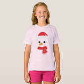 Grappig Sneeuwman Gezicht Happy Merry Christmas Fa T-shirt (Voorkant volledig)