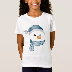 Grappig Sneeuwman Gezicht Happy Merry Christmas Fa T-shirt