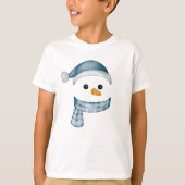 Grappig Sneeuwman Gezicht Happy Merry Christmas Fa T-shirt (Voorkant)