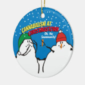 Grappig sneeuwman kannibalisme in Christmastown Keramisch Ornament (Links)
