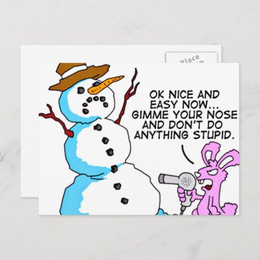 Grappig Sneeuwman Kerst Briefkaart (Voorkant / Achterkant)