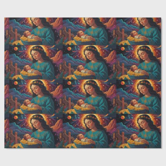 Grappig Sneeuwman Kerstkunstwerk Cadeaupapier (Vlak)