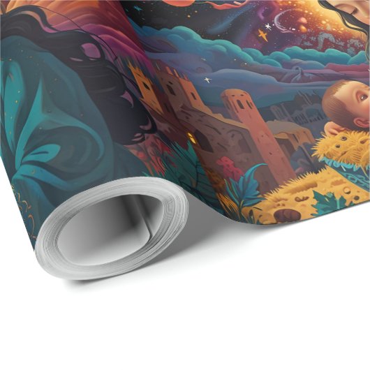 Grappig Sneeuwman Kerstkunstwerk Cadeaupapier (Rol Hoek)