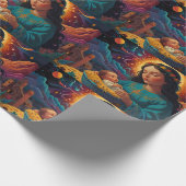 Grappig Sneeuwman Kerstkunstwerk Cadeaupapier (Hoek)