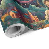 Grappig Sneeuwman Kerstkunstwerk Cadeaupapier (Rol Hoek)