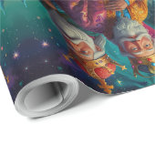 Grappig Sneeuwman Kerstkunstwerk Cadeaupapier (Rol Hoek)