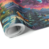 Grappig Sneeuwman Kerstkunstwerk Cadeaupapier (Rol Hoek)